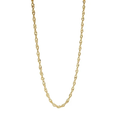 Singapore chain 24'' for woman - 10K yellow gold. Color: yellow | Doucet Latendresse