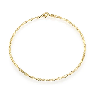 Singapore bracelet 7.5'' for woman - 10K yellow gold - 2mm. Color: yellow | Doucet Latendresse