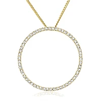 Circle of life pendant for woman - 10K yellow gold & Diamonds - 18