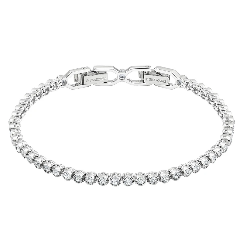 BRACELET EMILY, BLANC, MÉTAL RHODIÉ. Color: blanc | Doucet Latendresse