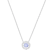 Una Necklace in Rhodium-Plated Metal with Swarovski Crystals