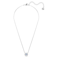 Collier Una en Métal Rhodié avec Cristaux Swarovski Bleu - 15