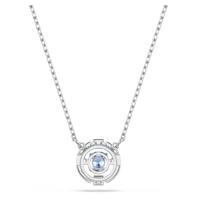 Collier Una en Métal Rhodié avec Cristaux Swarovski Bleu - 15