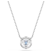Collier Una en Métal Rhodié avec Cristaux Swarovski Bleu - 15