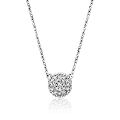 Necklace for woman - 10K white gold & Diamonds - 18