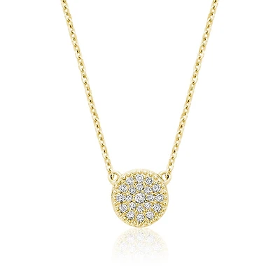 Collier pour femme - Or jaune 10K & Diamants - chaine 18