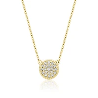 Collier pour femme - Or jaune 10K & Diamants - chaine 18
