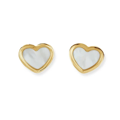 Butterfly stud earrings for child - 10K yellow gold & Enamel. Color: yellow | Doucet Latendresse