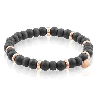 Bracelet Italgem En Acier Rose & Bille En Fibre Carbone. Color: rose | Doucet Latendresse