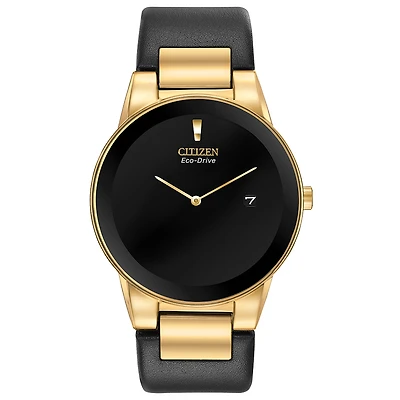 Montre Citizen Eco-Drive pour hommes - acier inoxydable & bracelet en cuir | Doucet Latendresse
