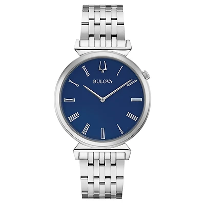MONTRE BULOVA POUR HOMMES ACIER INOXYDABLE EN CADRAN BLUE | Doucet Latendresse