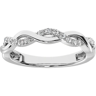 Band for woman - 10K white gold & diamonds. Color: | Doucet Latendresse