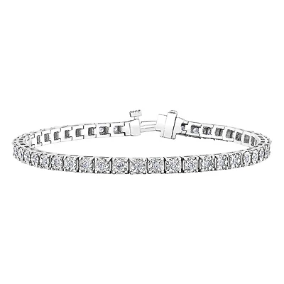 Bracelet tennis pour femme - Or blanc 10K & Diamants totalisant 1.00 carat. Color: blanc | Doucet Latendresse
