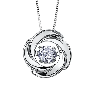 Pendant for women- 10K white Gold & diamonds 2pts -  16'' necklace included. Color: white | Doucet Latendresse