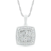 Pendentif pour femme avec Chaîne- Argent sterling .925 & Diamants totalisant 0.08 Carat. Color: blanc | Doucet Latendresse