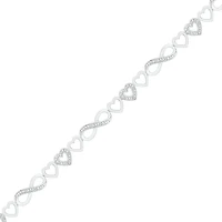 Bracelet infini pour femme - Argent sterling .925 & diamants totalisant 0.05 carat - 7mm. Color: blanc | Doucet Latendresse