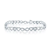Bracelet infini pour femme - Argent sterling .925 & diamants totalisant 0.05 carat - 7mm. Color: blanc | Doucet Latendresse