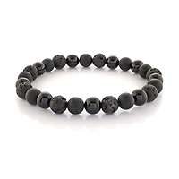 Bracelet pour homme - Acier inoxydable & Billes noir. Color: noir | Doucet Latendresse