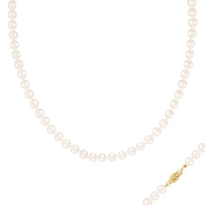 Pearl necklace 18 inches - 14K gold - 6-7mm. Color: yellow | Doucet Latendresse