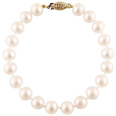 Pearl bracelet 6-7MM - 14K gold. Color: yellow | Doucet Latendresse