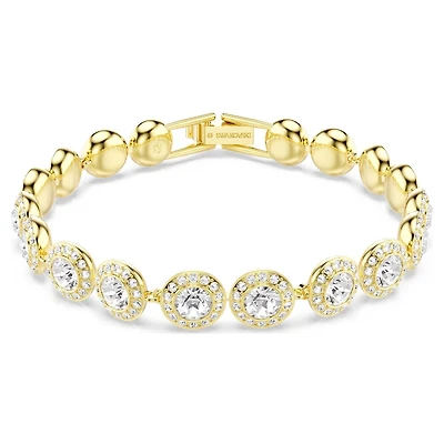 Una Angelic Gold Plated Bracelet with Swarovski Crystals - 16.5 - 18.5 cm. Color: yellow | Doucet Latendresse