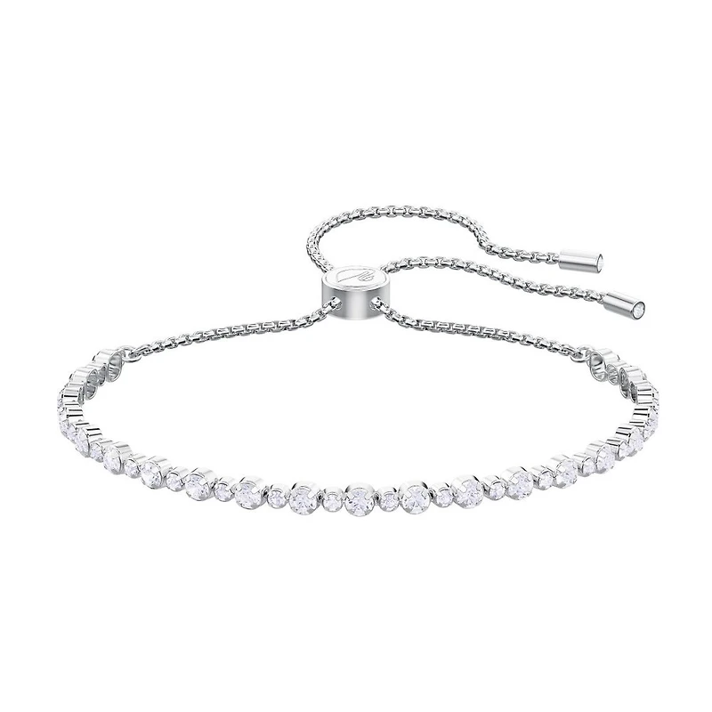 Bracelet subtle, blanc, métal rhodié. Color: blanc | Doucet Latendresse