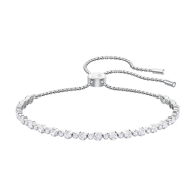 Bracelet subtle, blanc, métal rhodié. Color: blanc | Doucet Latendresse