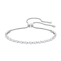 Bracelet subtle, blanc, métal rhodié. Color: blanc | Doucet Latendresse