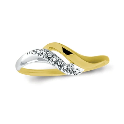Bague pour Dame sertis de diamants totalisant 0.06 Carat Pureté:I Couleur:GH - en Or 10K 2-tons (jaune et blanc). Color: 2 tons | Doucet Latendresse