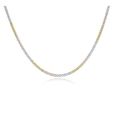20'' Chain - 10K 3-tone Gold (yellow white and rose) - 2.5mm. Color: 3 tone | Doucet Latendresse