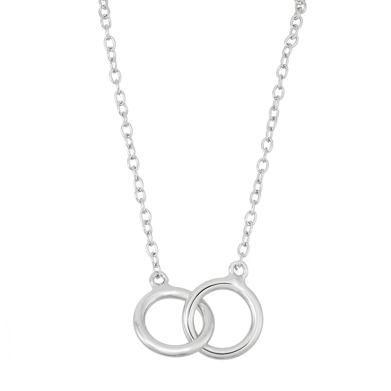 Collier double anneaux entrelacés en argent sterling .925. Color: argent | Doucet Latendresse