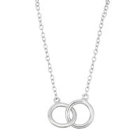 Collier double anneaux entrelacés en argent sterling .925. Color: argent | Doucet Latendresse