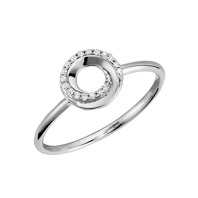 Ring for woman - 10K white gold & Diamonds. Color: | Doucet Latendresse