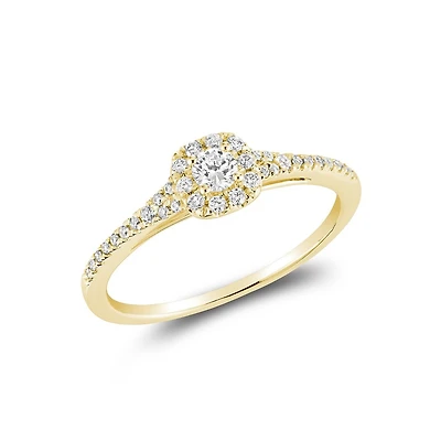Solitaire for women -  yellow gold 10K and diamonds T.W. 25 Pts.. Color: yellow | Doucet Latendresse