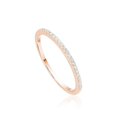 Bague pour femme semi Étèrnité - Or rose 10K & Diamants. Color: rose | Doucet Latendresse