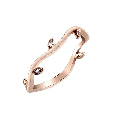 Ring for woman - 10K rose Gold & Diamonds. Color: pink | Doucet Latendresse