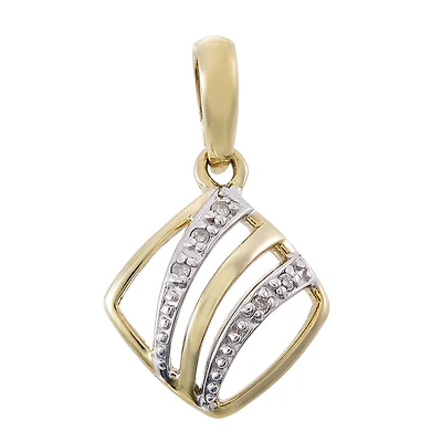 Women pendant in 10K yellow gold with diamond T.W. 2 pts. Color: yellow | Doucet Latendresse