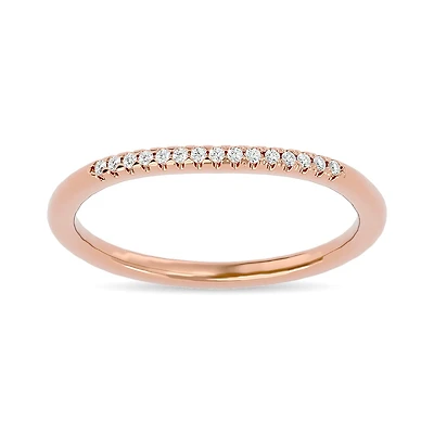 10K Rose Gold Semi-Eternity Band with Diamonds. Color: pink | Doucet Latendresse
