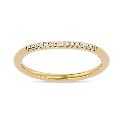 Jonc Semi-Éternité en Or Jaune 10K avec Diamants. Color: jaune | Doucet Latendresse