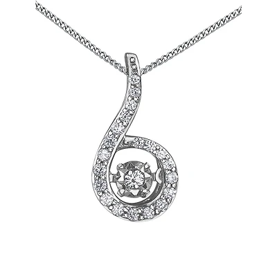 Pendentif Éclat du Nord Diamant Dansant - or blanc 10K & diamant canadien - chaine 16'' incluse. Color: blanc | Doucet Latendresse