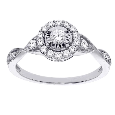 Ring for women - 10K white gold & diamonds T.W. 33 pts. Color: white | Doucet Latendresse