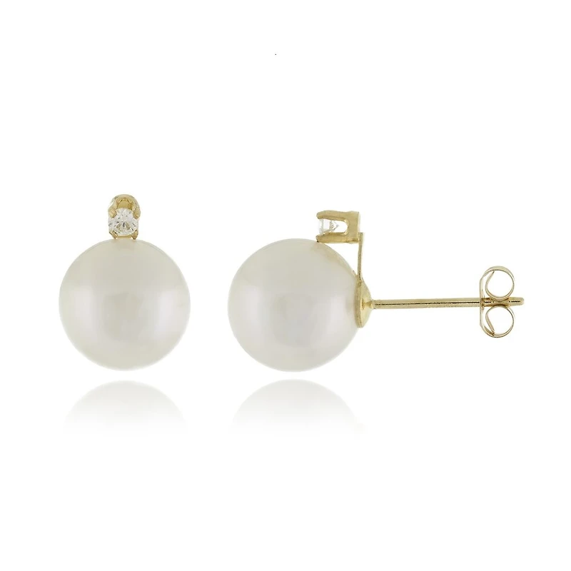 14k yellow gold stud Earrings For Women