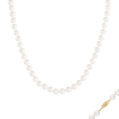 Collier de perles 18 pouces 7-8 mm - fermoir en or 14k. Color: jaune | Doucet Latendresse