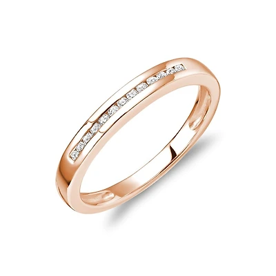 10K Rose Gold Semi-Eternity Ring Set with Diamonds - 0.1ct. Color: pink | Doucet Latendresse