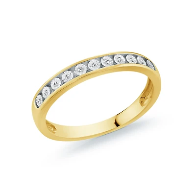 Jonc Semi-Éternité en Or 10K avec 11 Diamants. Color: jaune | Doucet Latendresse