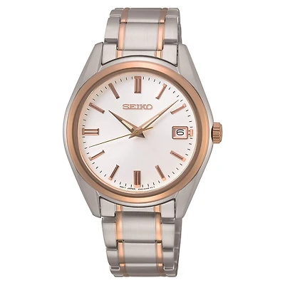 Seiko quartz women watch – silver and rose | Doucet Latendresse