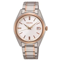 Seiko quartz women watch – silver and rose | Doucet Latendresse