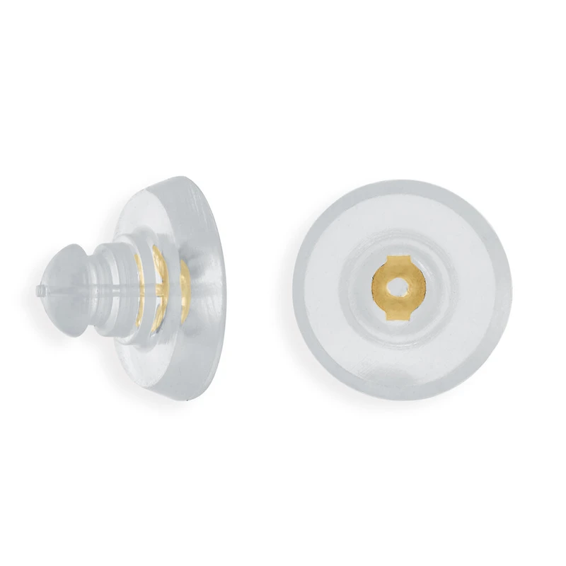 Large 10K yellow gold silicone butterfly clasp (price per unit) | Doucet Latendresse