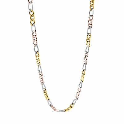 20'' figaro chain - 3 tones stainless steel. Color: 3 tone | Doucet Latendresse