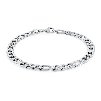 Bracelet Figaro Blanc en acier inoxydable 8.5. Color: blanc | Doucet Latendresse